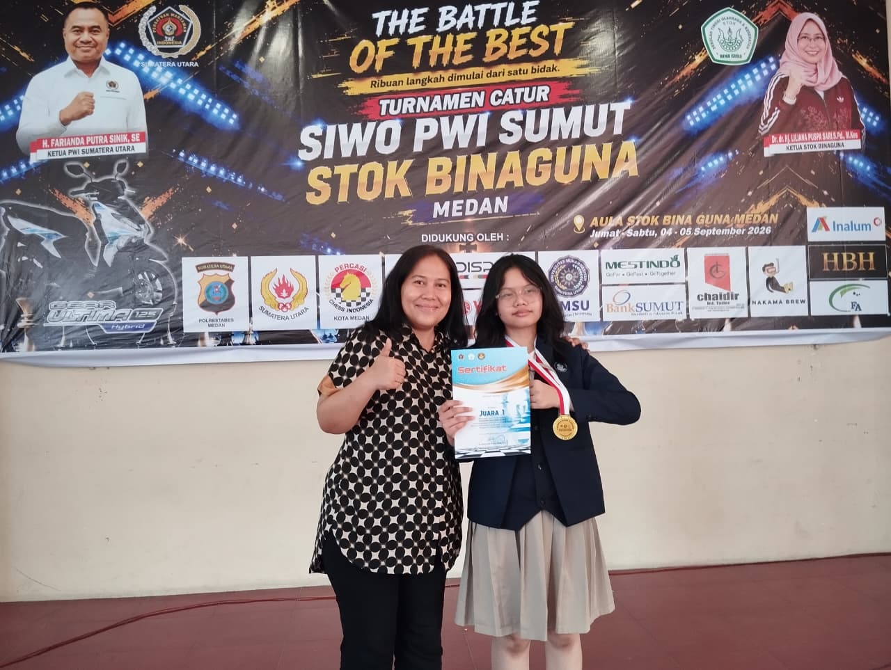 Orang Tua Alma Fatiha, Apresiasi Turnamen Catur SIWO PWI Sumut