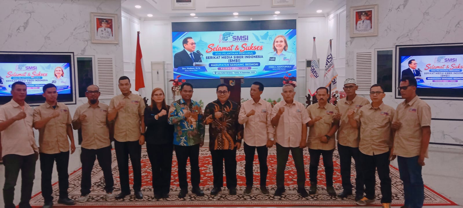 Bupati Sergai Klaim Ekonomi Tertinggi di Sumut 5,96%, Forwaka Hadiri Pelantikan SMSI