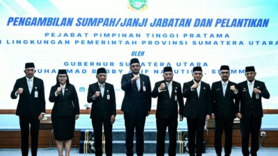 Bobby Nasution Lantik Tiga Pejabat Pimpinan Tinggi Pratama, Tekankan Target Pembangunan Terukur