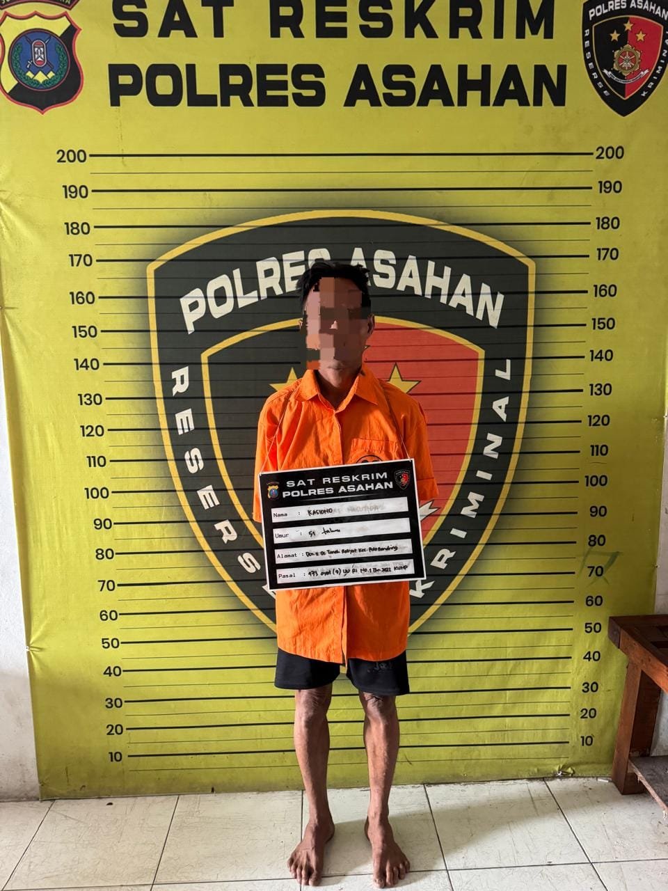 Dugaan Persetubuhan Anak Kandung Di Asahan kini Telah Ditahan Polres Asahan