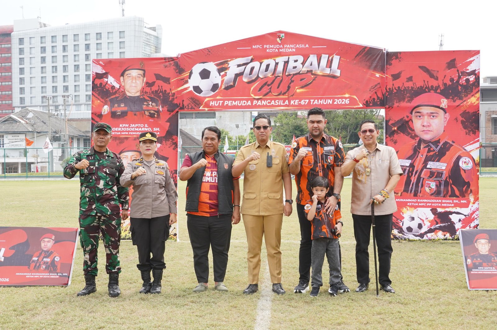 Turnamen Football Cup Hut ke-67 Pemuda Pancasila Dibuka, Rico Waaa Dan Wong Chun Sen Hadir
