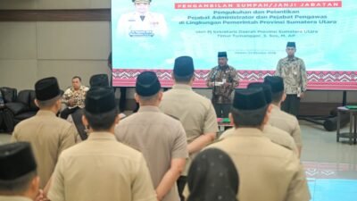 Lantik 15 Pejabat Bapenda, Pj Sekdaprov Sumut Tekankan Optimalisasi PAD