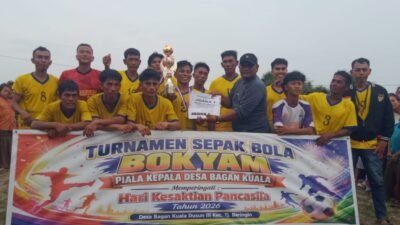 Menang 2-1, Kerumbuk A Angkat Piala Kades Bagan Kuala